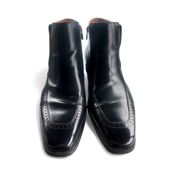 Stacy Adams Men’s Black Leather Ankle Boots Zip Dress Shoes Memory Foam Sz 13 - Picture 4 of 10